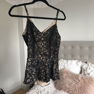 Parker Black Lace Camisole with Back Cutout